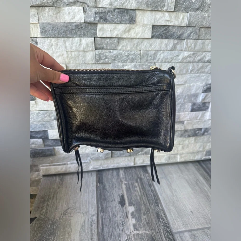 Rebecca Minkoff MAC Leather Black and Gold Handbag ONLY - Picture 7 of 17